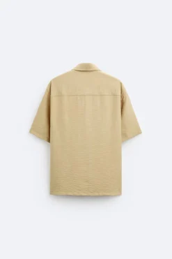 New CAMISA ESTRUCTURA MEZCLA VISCOSA Hombre Camisas