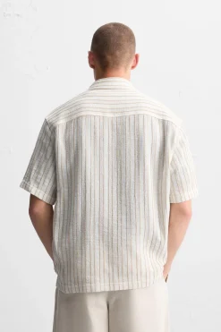 New CAMISA ESTRUCTURA RAYAS Hombre Camisas