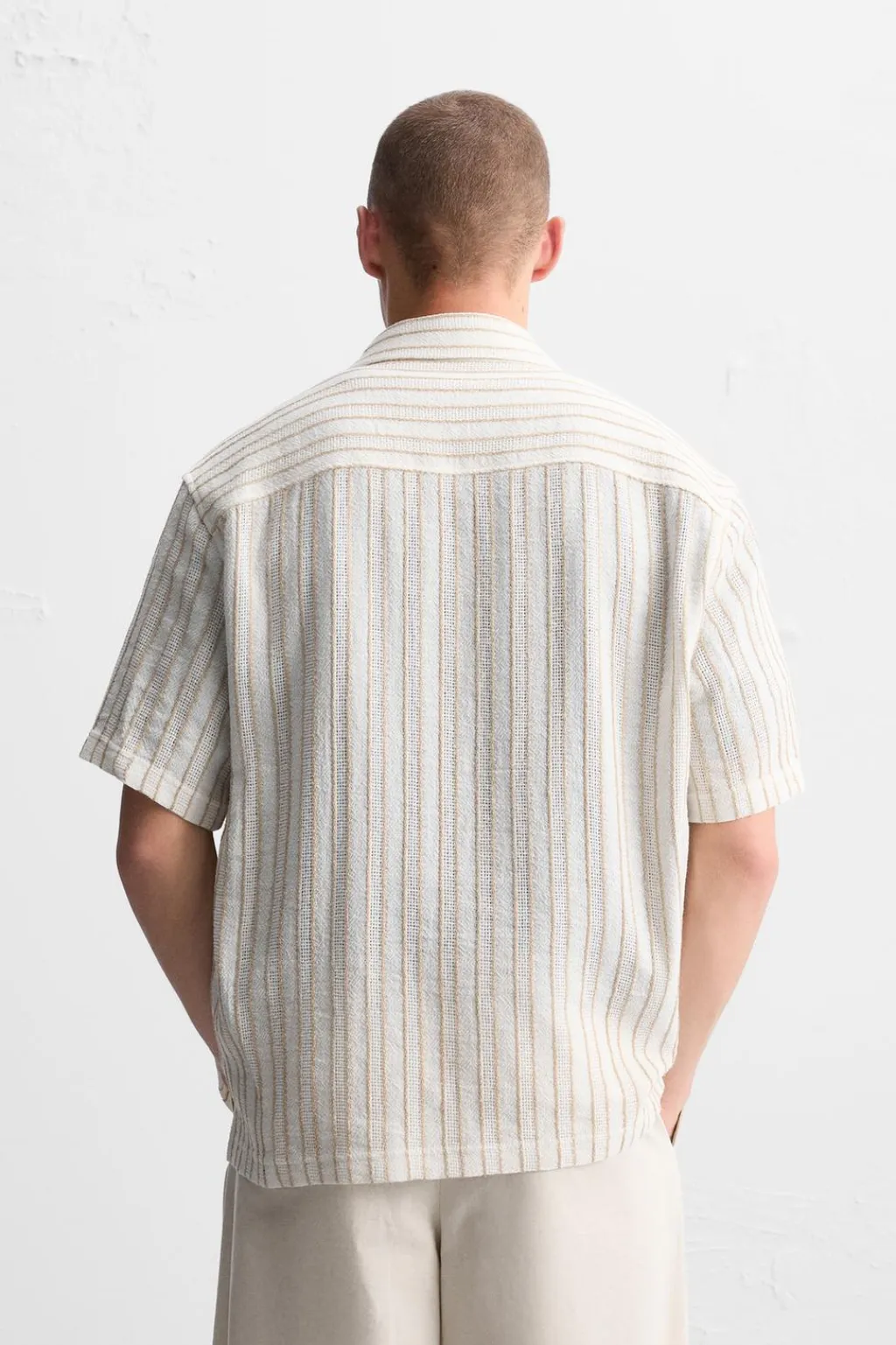 New CAMISA ESTRUCTURA RAYAS Hombre Camisas