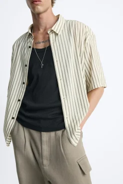 Hot CAMISA ESTRUCTURA RAYAS Hombre Camisas