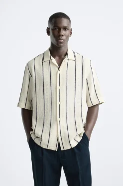 New CAMISA ESTRUCTURA RAYAS Hombre Camisas