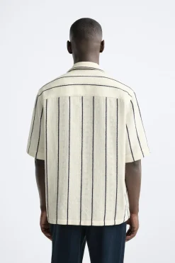 New CAMISA ESTRUCTURA RAYAS Hombre Camisas