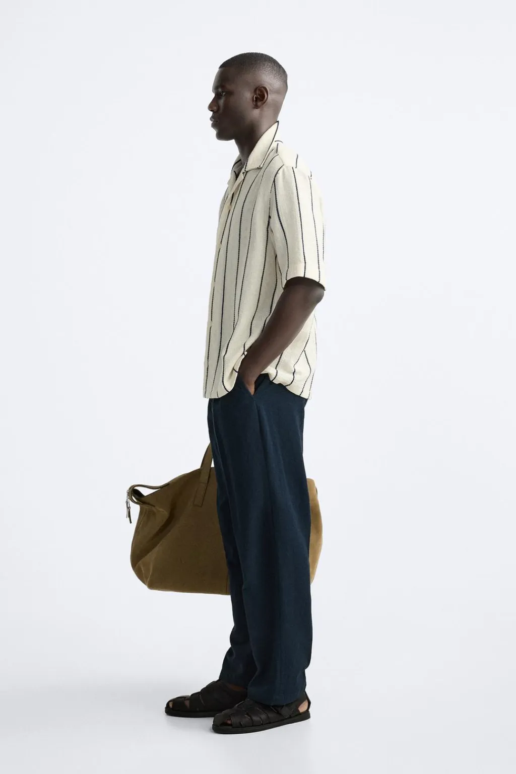 New CAMISA ESTRUCTURA RAYAS Hombre Camisas