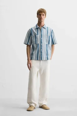 Hot CAMISA ESTRUCTURA RAYAS Hombre Camisas