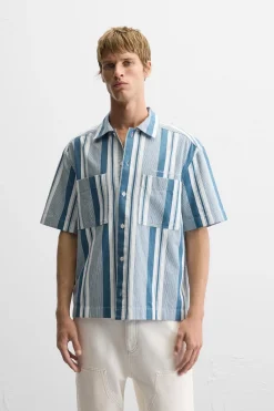 Hot CAMISA ESTRUCTURA RAYAS Hombre Camisas