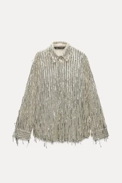 Hot CAMISA FLECOS LENTEJUELAS Mujer Camisas / Blusas