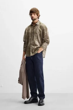 New CAMISA FLUÍDA TIE DYE Hombre Camisas