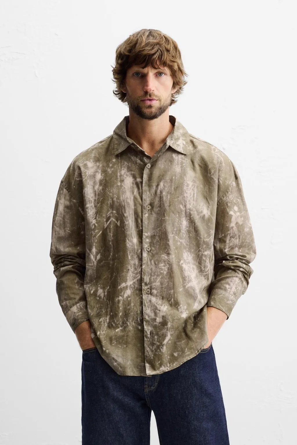 New CAMISA FLUÍDA TIE DYE Hombre Camisas