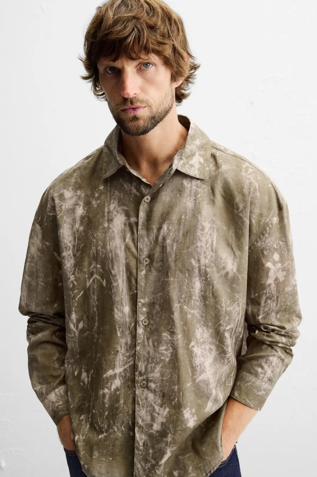 New CAMISA FLUÍDA TIE DYE Hombre Camisas