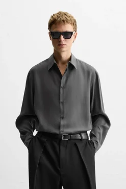 Discount CAMISA FLUIDA CON MODAL Hombre Camisas