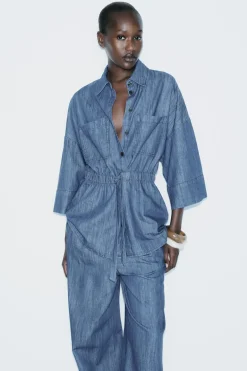 Clearance CAMISA FLUIDA DENIM Z1975 LAZADA Mujer Camisas / Blusas