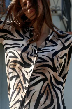 Fashion CAMISA FLUIDA ESTAMPADO ANIMAL Mujer Camisas / Blusas