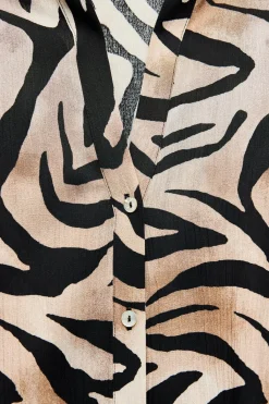 Fashion CAMISA FLUIDA ESTAMPADO ANIMAL Mujer Camisas / Blusas