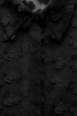 New CAMISA FLUIDA ESTRUCTURA FLORES Mujer Camisas / Blusas