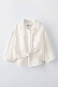 Niños ZARA 6 - 14 Años·Blusas / Camisas<CAMISA FLUIDA NUDO