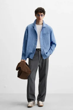 Discount CAMISA FLUIDA RAYAS Hombre Camisas