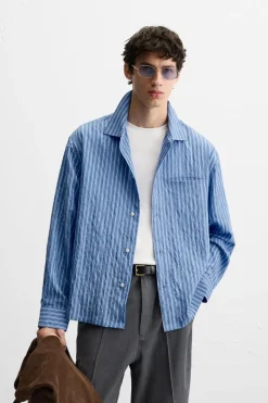 Discount CAMISA FLUIDA RAYAS Hombre Camisas