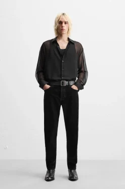 Hot CAMISA FLUIDA SEMITRANSPARENTE Hombre Camisas