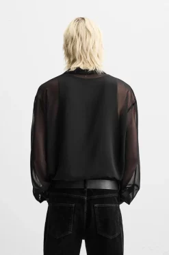 Hot CAMISA FLUIDA SEMITRANSPARENTE Hombre Camisas