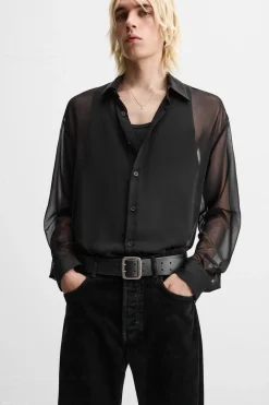 Hot CAMISA FLUIDA SEMITRANSPARENTE Hombre Camisas