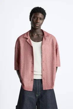 Discount CAMISA JACQUARD BORDADO Hombre Camisas