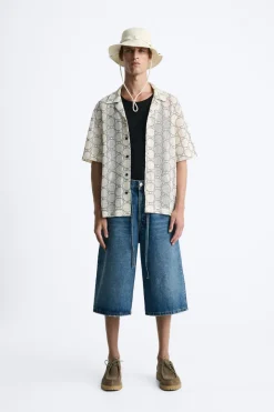 Discount CAMISA JACQUARD CALADOS Hombre Camisas