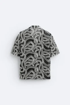 Outlet CAMISA JACQUARD CONTRASTE Hombre Camisas