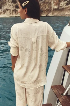 Outlet CAMISA JACQUARD FLORES Mujer Camisas / Blusas