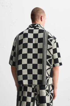 Fashion CAMISA JACQUARD GEOMETRICO Hombre Camisas