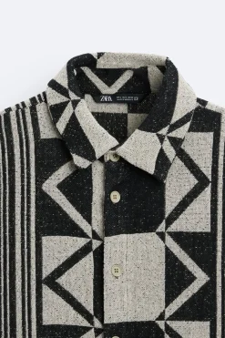 Fashion CAMISA JACQUARD GEOMETRICO Hombre Camisas