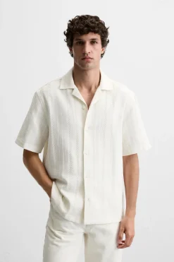 Fashion CAMISA JACQUARD RAYAS Hombre Camisas