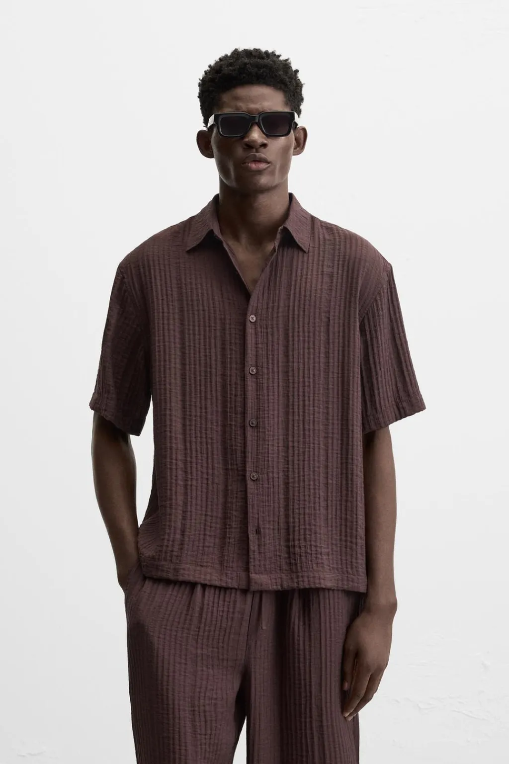 New CAMISA JACQUARD RAYAS Hombre Camisas