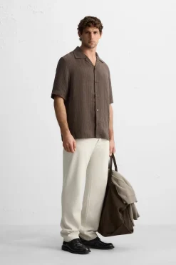 Sale CAMISA JACQUARD RAYAS Hombre Camisas