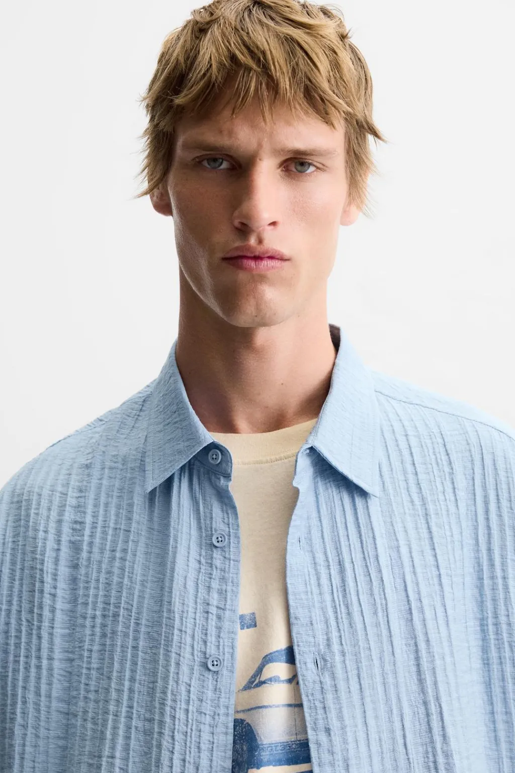 New CAMISA JACQUARD RELIEVES Hombre Camisas