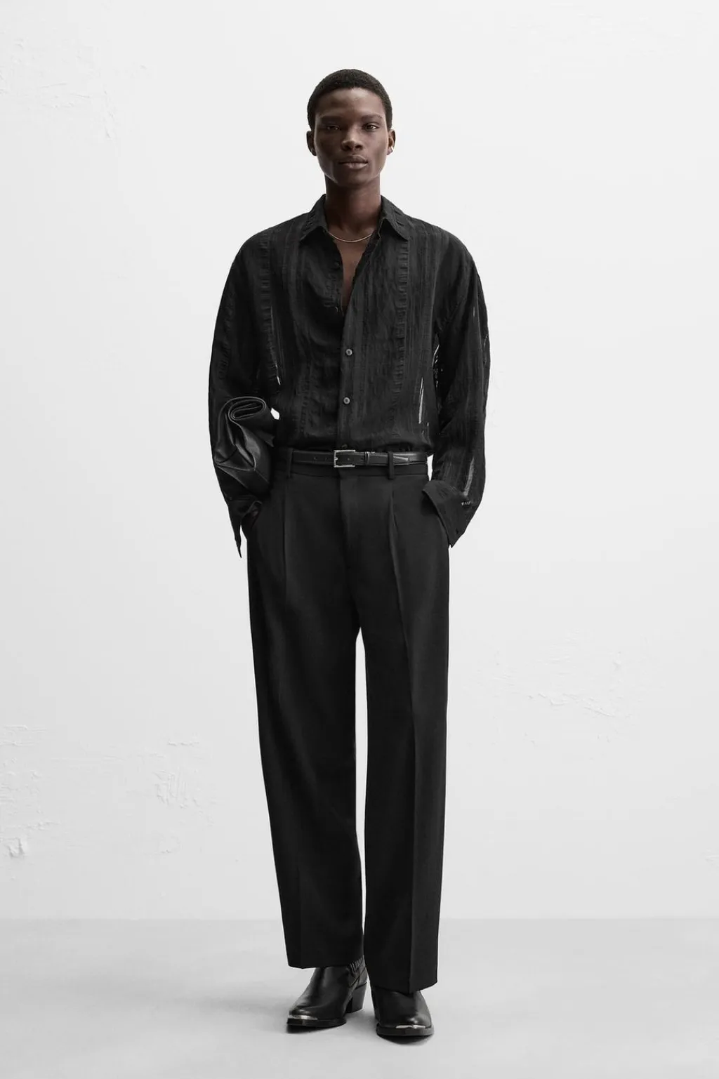 Online CAMISA JACQUARD SEMITRANSPARENTE Hombre Camisas