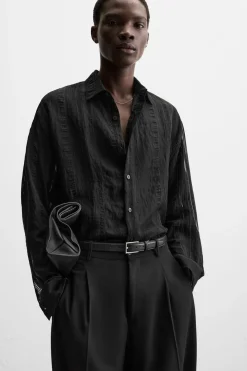 Online CAMISA JACQUARD SEMITRANSPARENTE Hombre Camisas