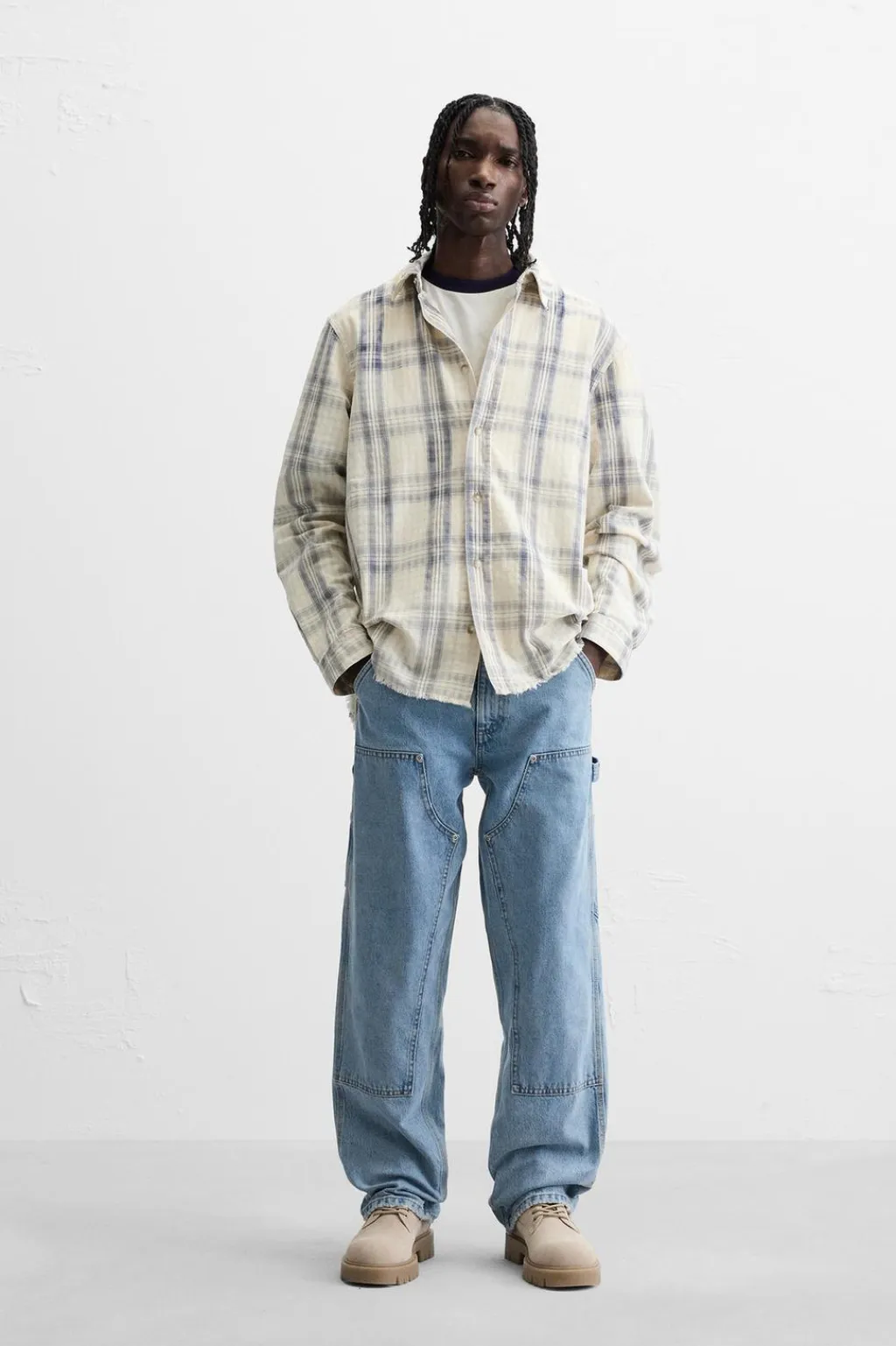 Sale CAMISA LAVADA CUADROS Hombre Camisas