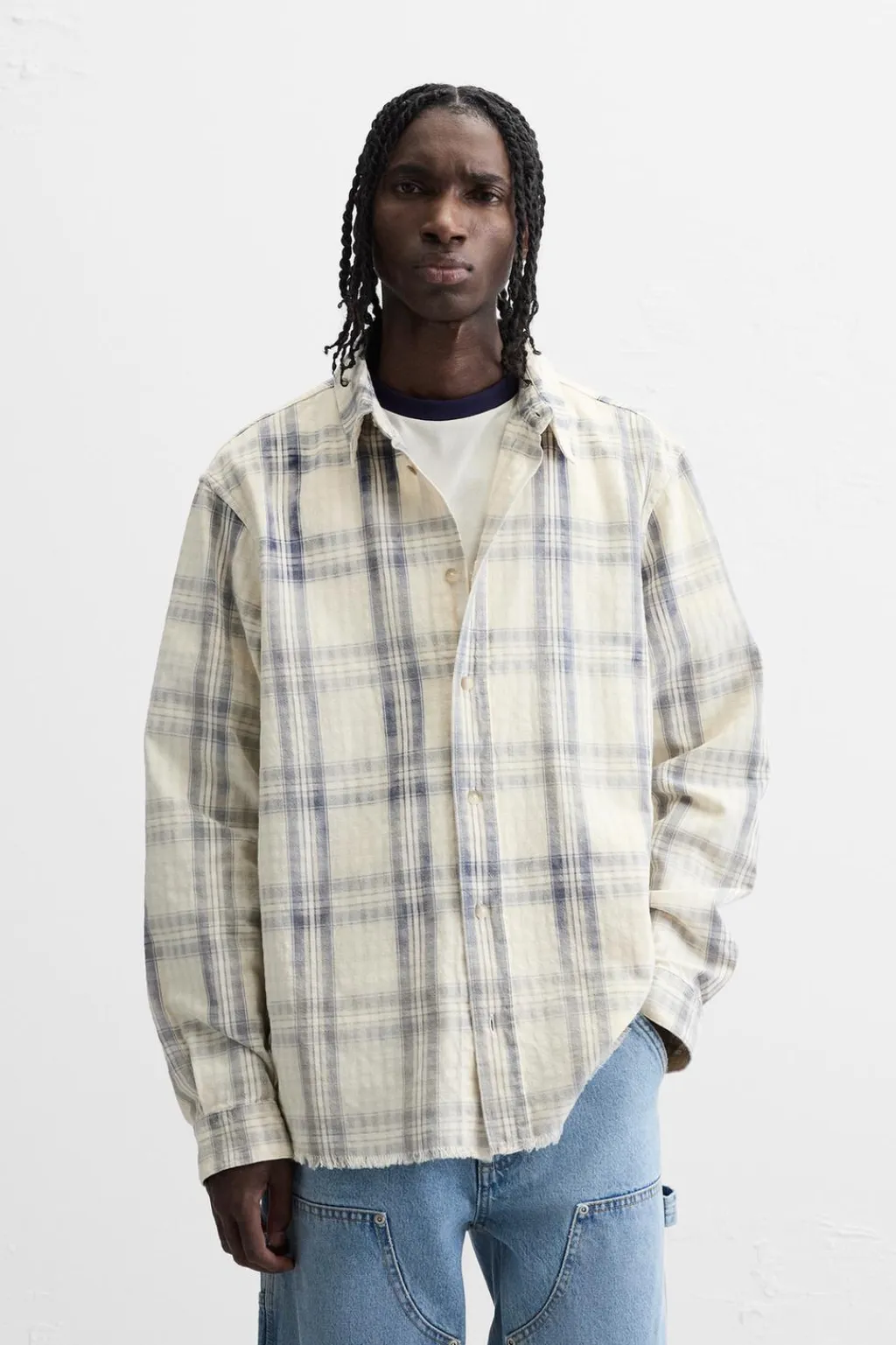 Sale CAMISA LAVADA CUADROS Hombre Camisas