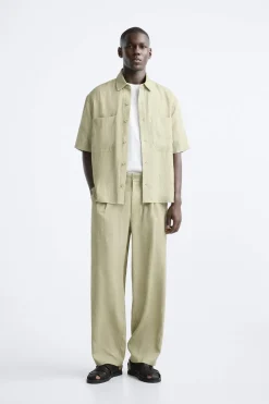 Discount CAMISA LAVADA LYOCELL - LINO Hombre Camisas