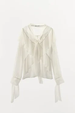 Fashion CAMISA LAZADAS VOLANTES Mujer Camisas / Blusas