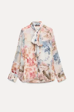 New CAMISA LAZO ESTAMPADO FLORAL Mujer Camisas / Blusas