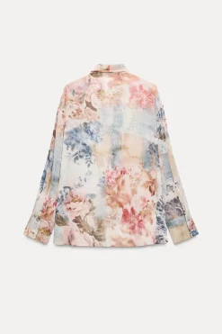 New CAMISA LAZO ESTAMPADO FLORAL Mujer Camisas / Blusas