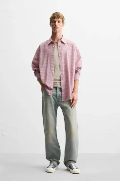 New CAMISA LIGERA CUADROS Hombre Camisas