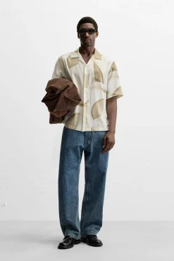 Fashion CAMISA LINO - VISCOSA ESTAMPADO Hombre Camisas