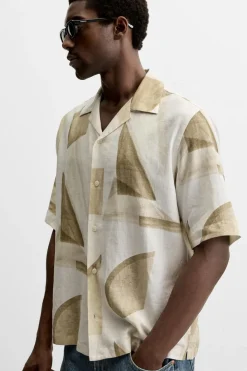 Fashion CAMISA LINO - VISCOSA ESTAMPADO Hombre Camisas