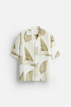 Fashion CAMISA LINO - VISCOSA ESTAMPADO Hombre Camisas