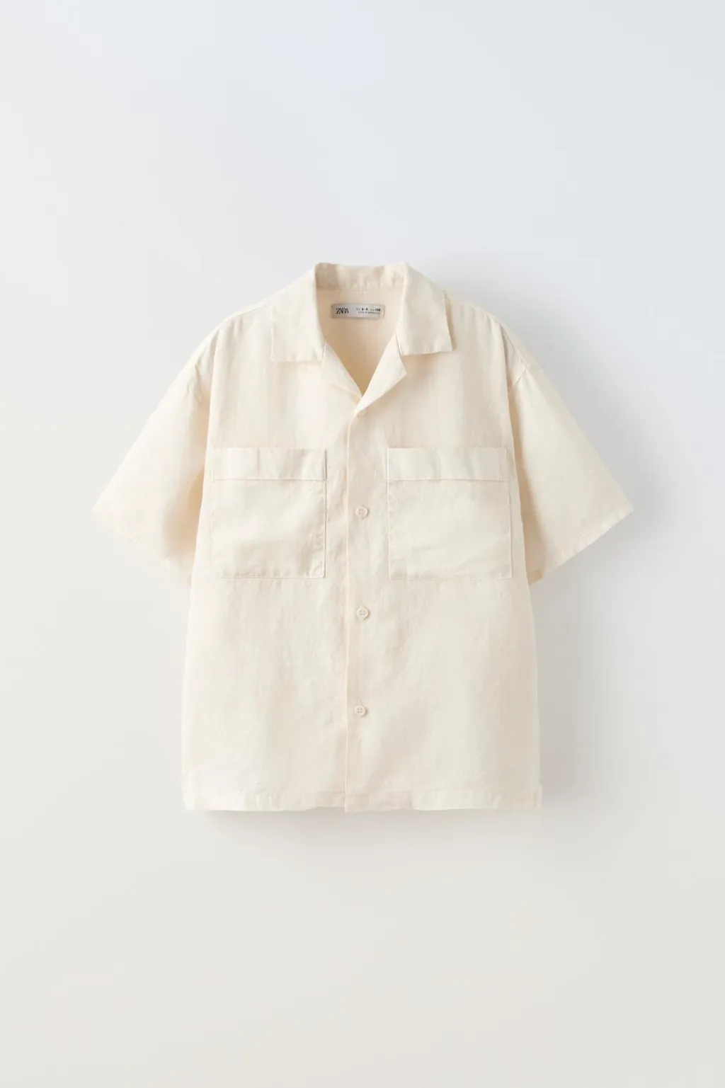 Niños ZARA 6 - 14 Años·Camisas / Sobrecamisas<CAMISA LINO BOLSILLOS