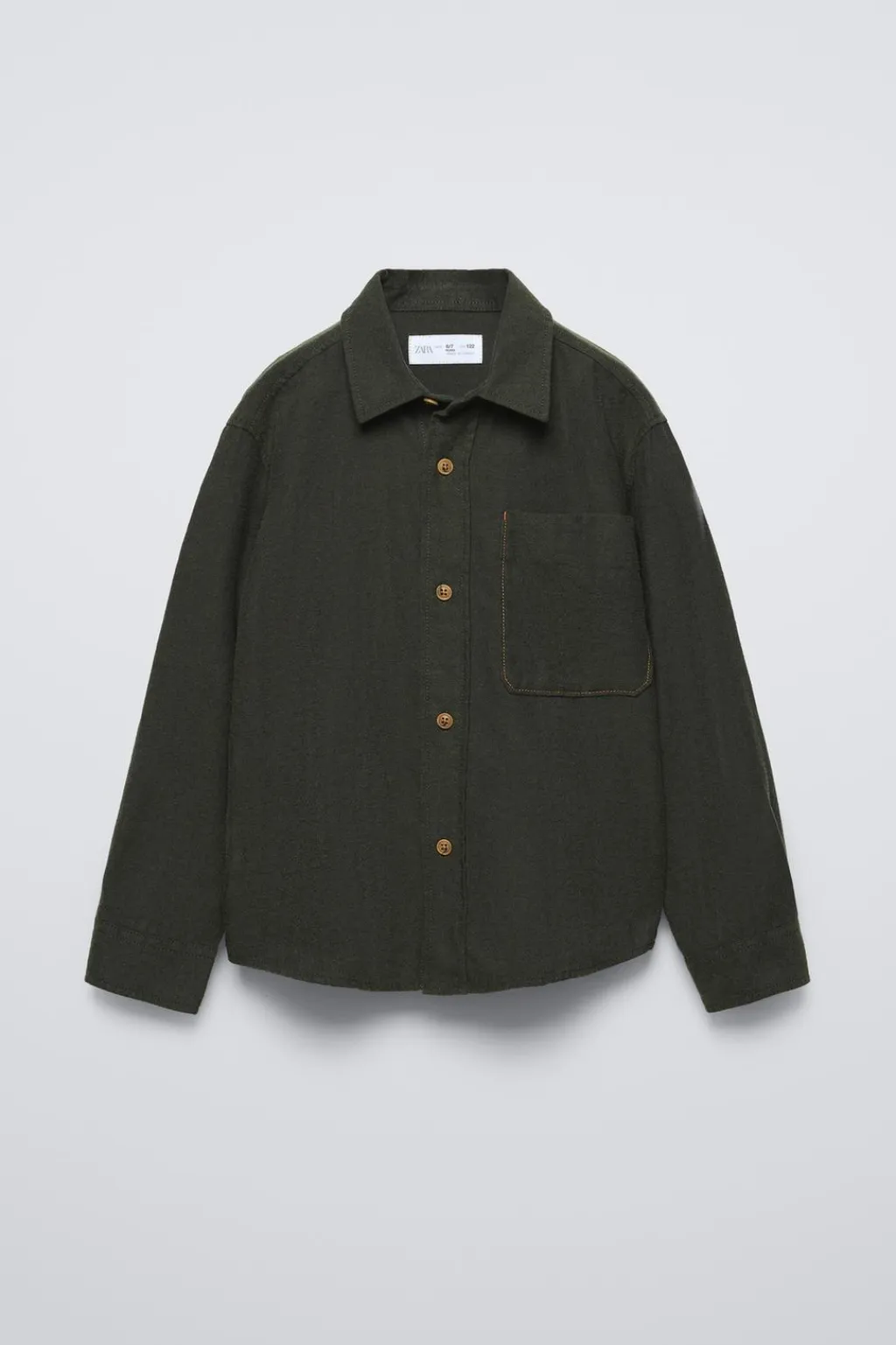 Niños ZARA 6 - 14 Años·Camisas / Sobrecamisas<CAMISA LISA FRANELA