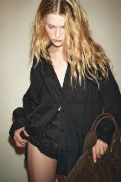 Clearance CAMISA MAXI FRUNCES ZW COLLECTION Mujer Camisas / Blusas