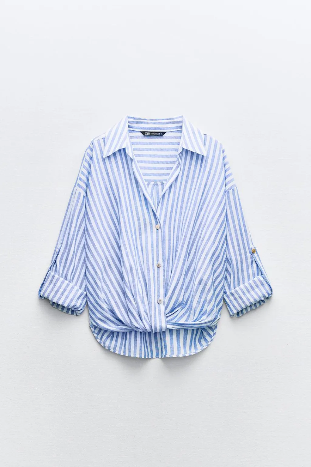 Fashion CAMISA NUDO RAYAS CON LINO Mujer Camisas / Blusas